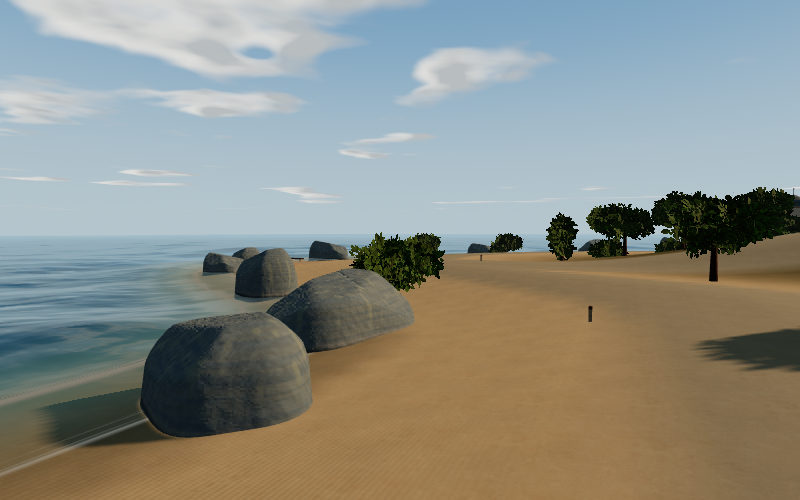 Gravel country lane beside the island coast
