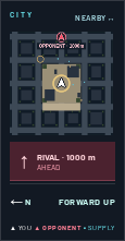 Off-map rival arrow and bearing